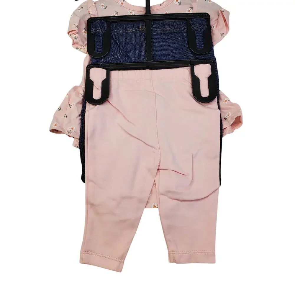 Carters Baby Girls 4 Piece Set Happy Pink Size 3 Months NEW
